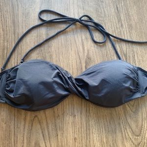 Hollister navy blue twist bandeau bikini top